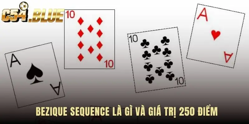 Bezique Sequence 250 Points tổ hợp 5 lá bài chủ quyền lực nhất